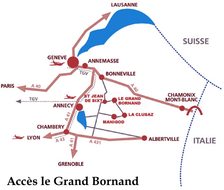Plan d'accès Le Grand Bornand 