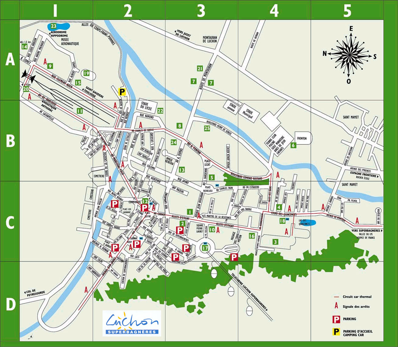 Plan d'accès Luchon-Superbagnères 