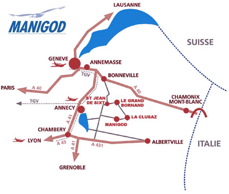 Plan d'accès Manigod l'Etale 