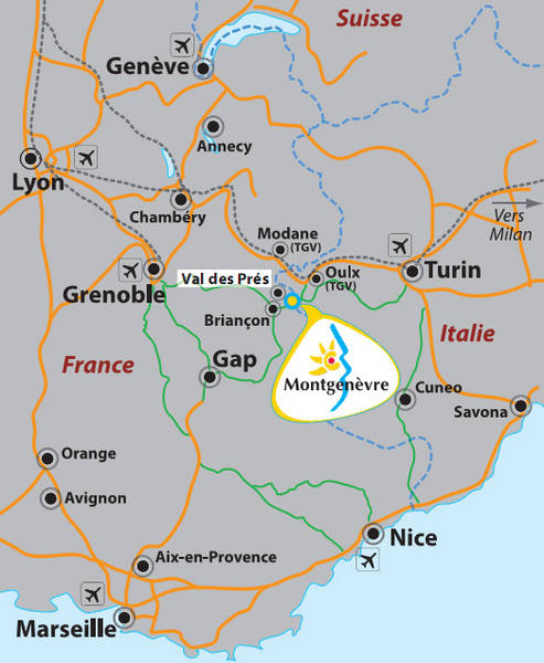 Plan d'accès Montgenèvre 
