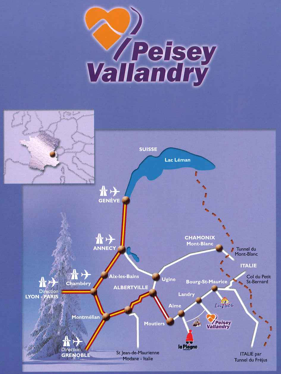 Plan d'accès Peisey-Vallandry 
