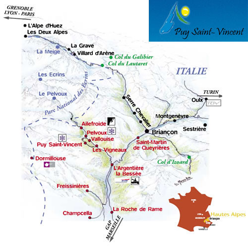 Plan d'accès Puy-Saint-Vincent 