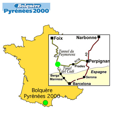 Plan d'accès Pyrénées 2000 