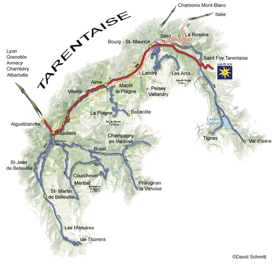 Plan d'accès Sainte Foy Tarentaise 