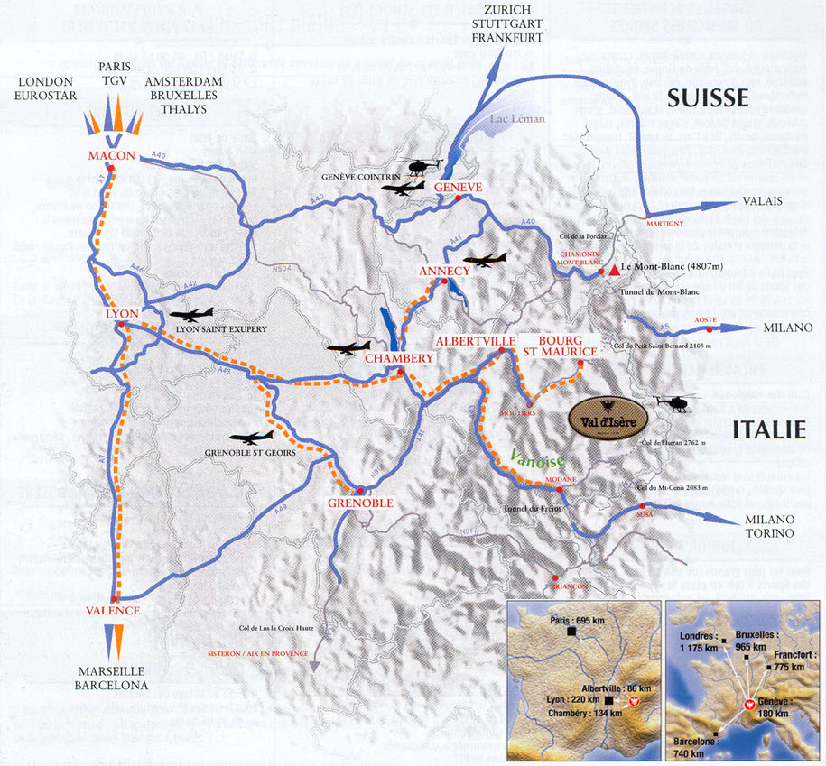 Plan d'accès Val d'Isère 