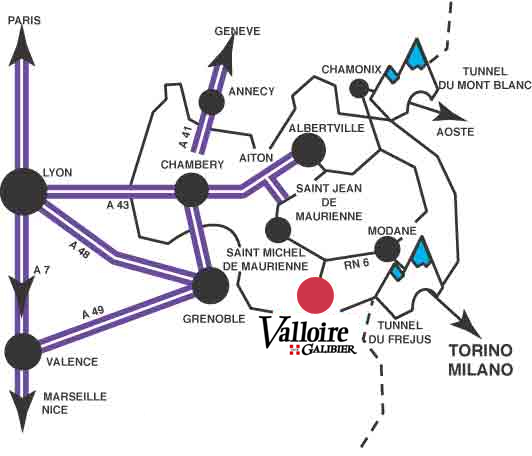 Plan d'accès Valloire 